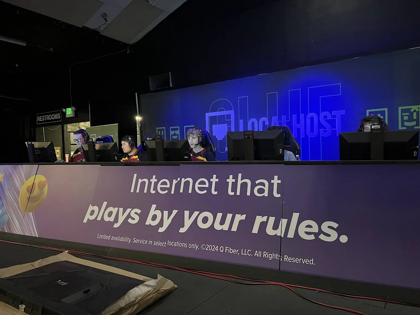 Ponderosa esports players competing together on a live stage